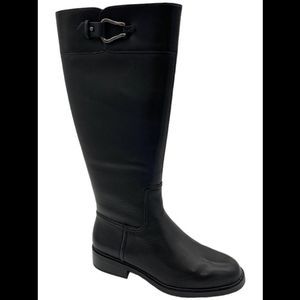 Vince Camuto Wide Calf Leather Riding Boots Andalian Black - Medium
